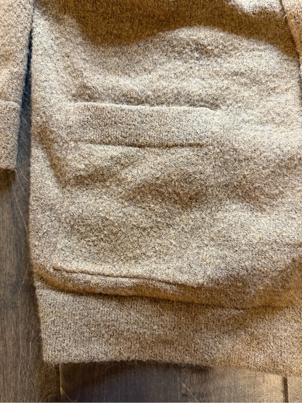 Thread & Supply Camel Bouclé Open Front Cardigan Jacket XXL